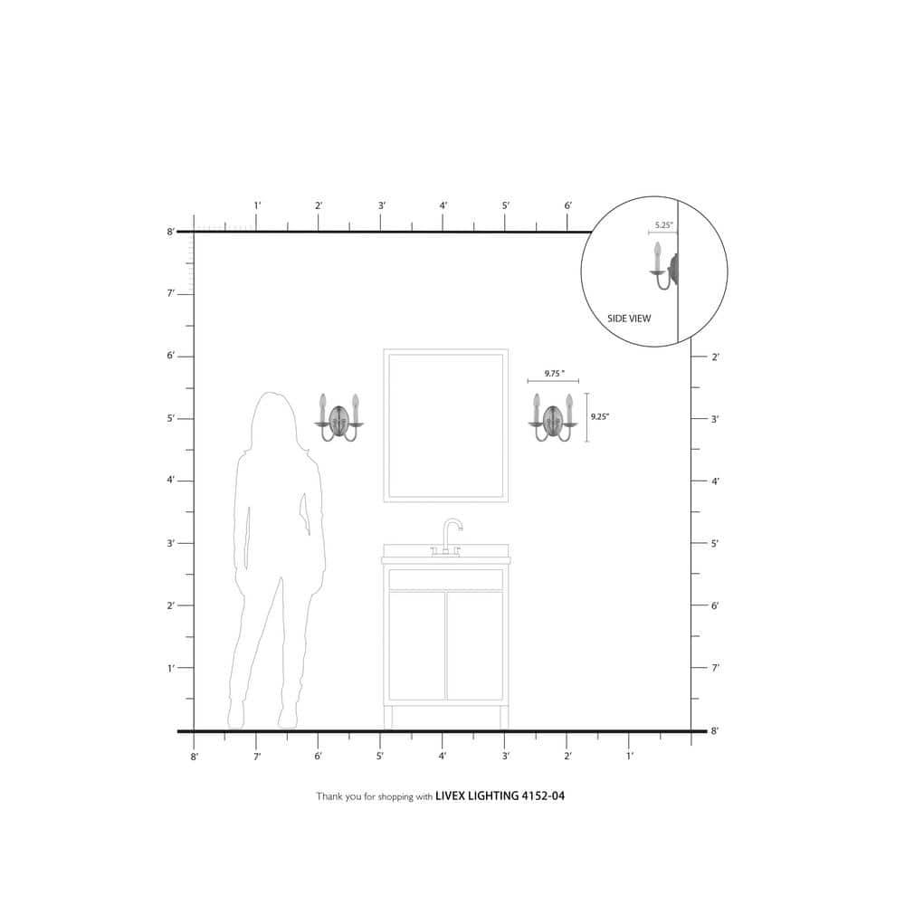 Livex Lighting Home Basics 2 - Light Wall Light in  Black