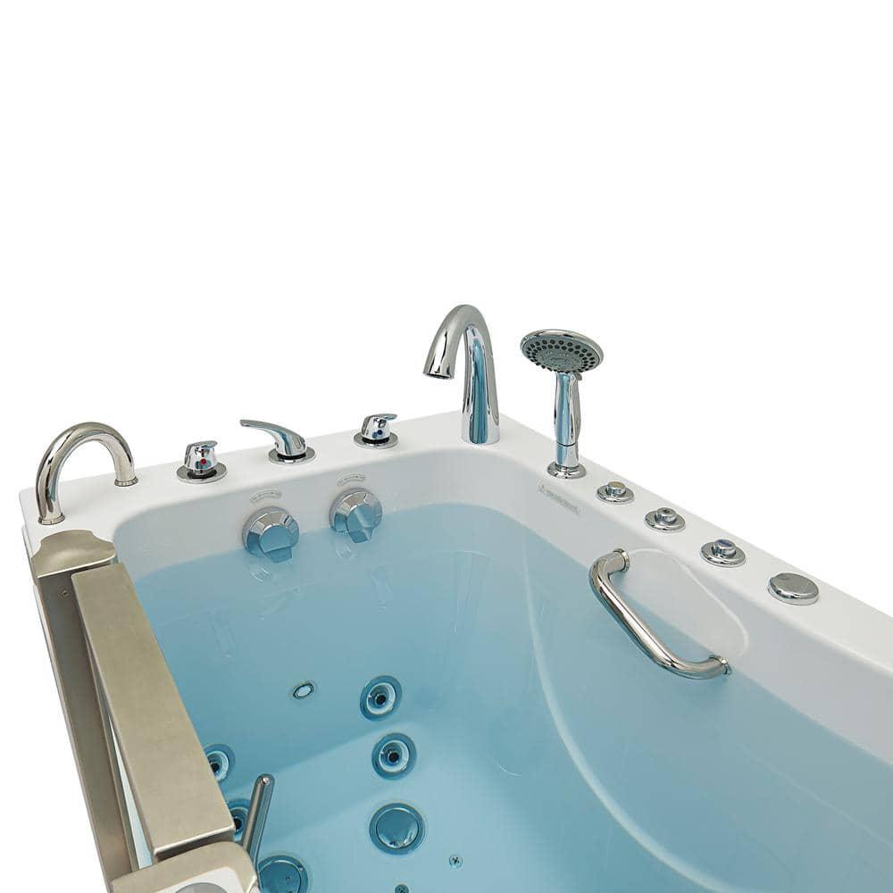 Royal 32"x52" Acrylic Air and Hydro Massage Walk-In Bathtub, 5 Piece Fast Fill Faucet, 2" Dual Drain
