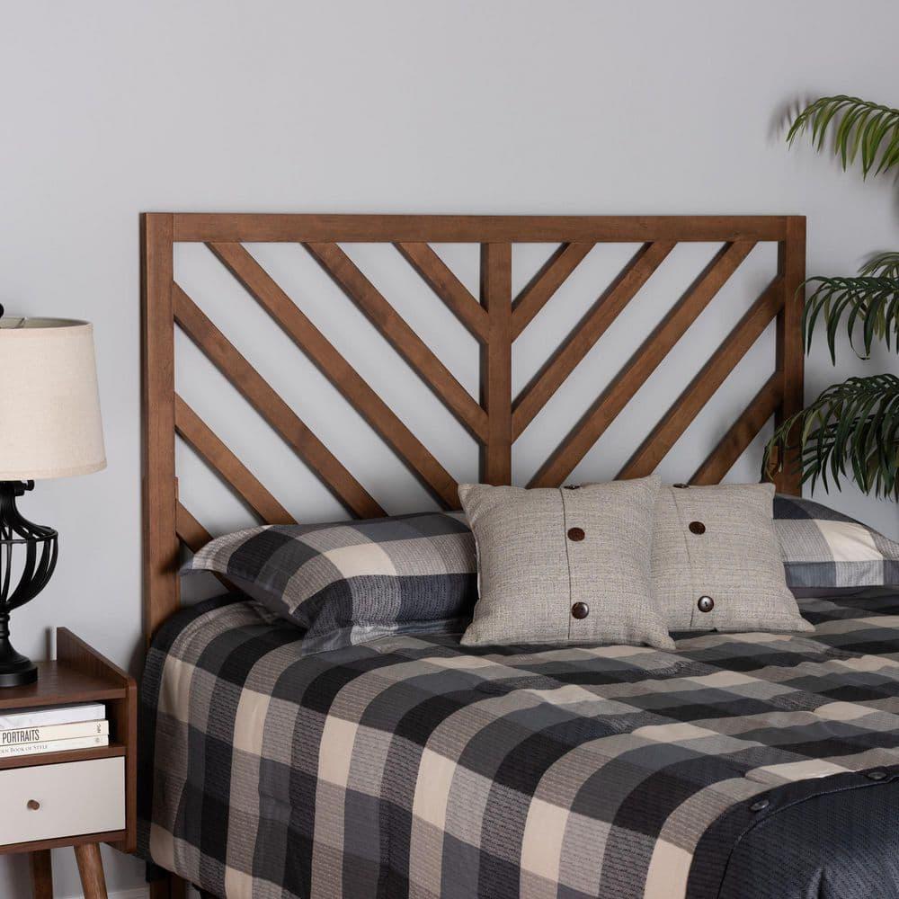 Queen Belisma Wood Headboard Ash Walnut - Baxton Studio