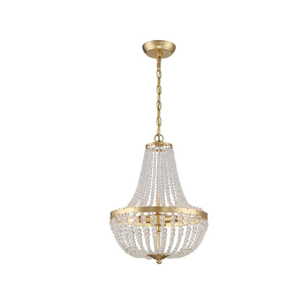 Crystorama Lighting Rylee 3 - Light Chandelier in  Antique Gold