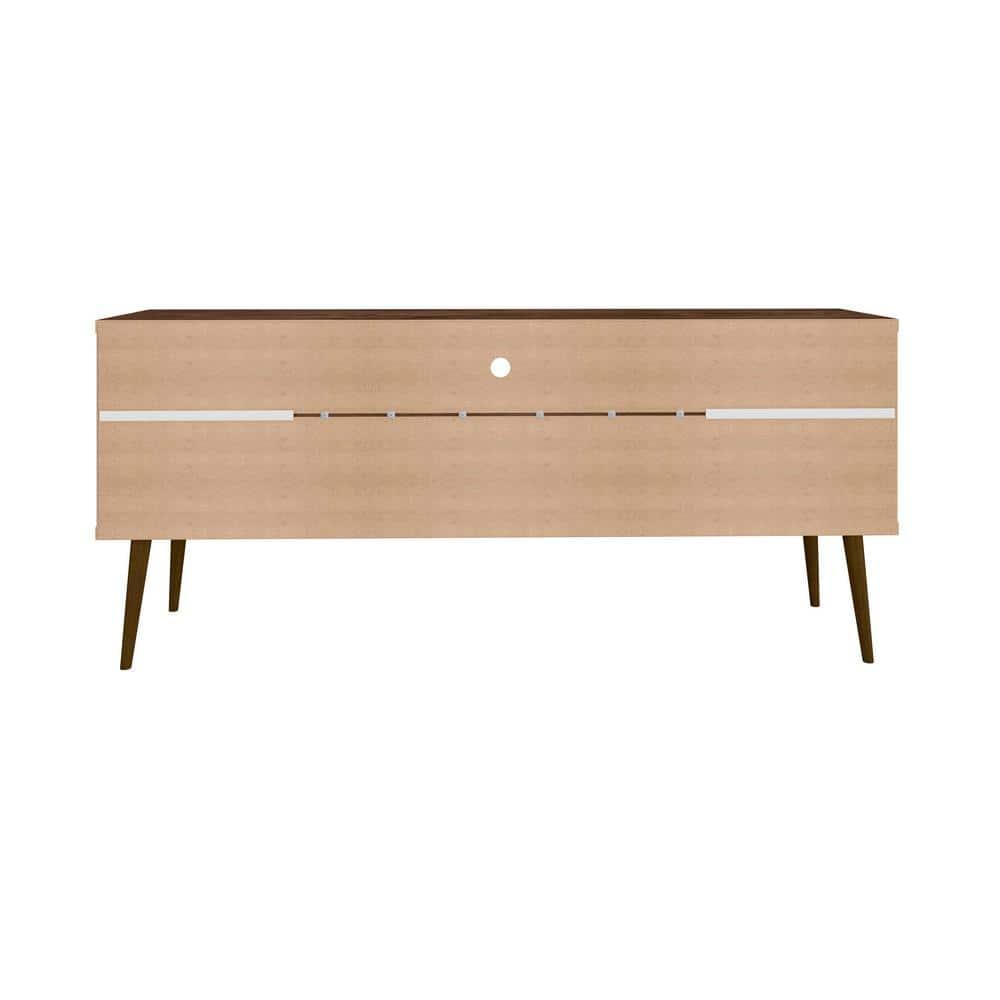 Bradley TV Stand for TVs up to 60" Rustic Brown - Manhattan Comfort: Mid-Century Modern Entertainment Center