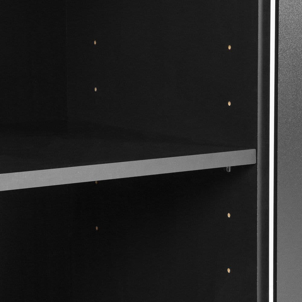 2 Door Morgan Storage Cabinet Pure Black - South Shore: Adjustable Shelf, Laminated Particle Board