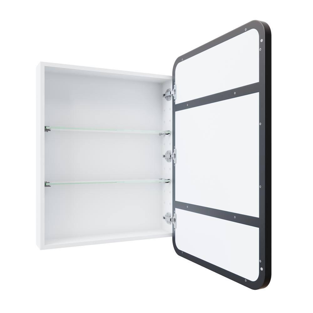 Stainless Steel Recessed Framed Single Door Medicine Cabinet with Adjustable Shelves