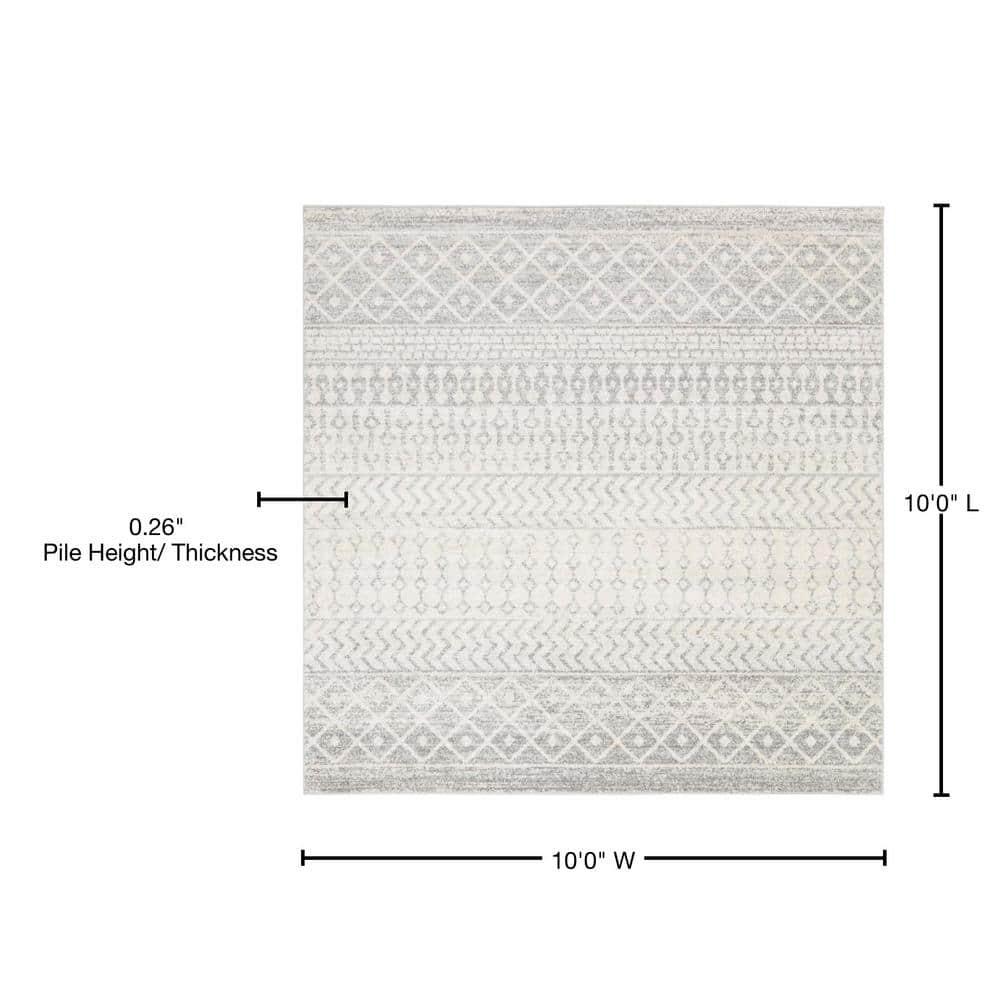 Livabliss 7'10"x10'3" Sweetgum Global Rug Cream: Mid-Century Modern, Fade & Stain-Resistant, Indoor Use