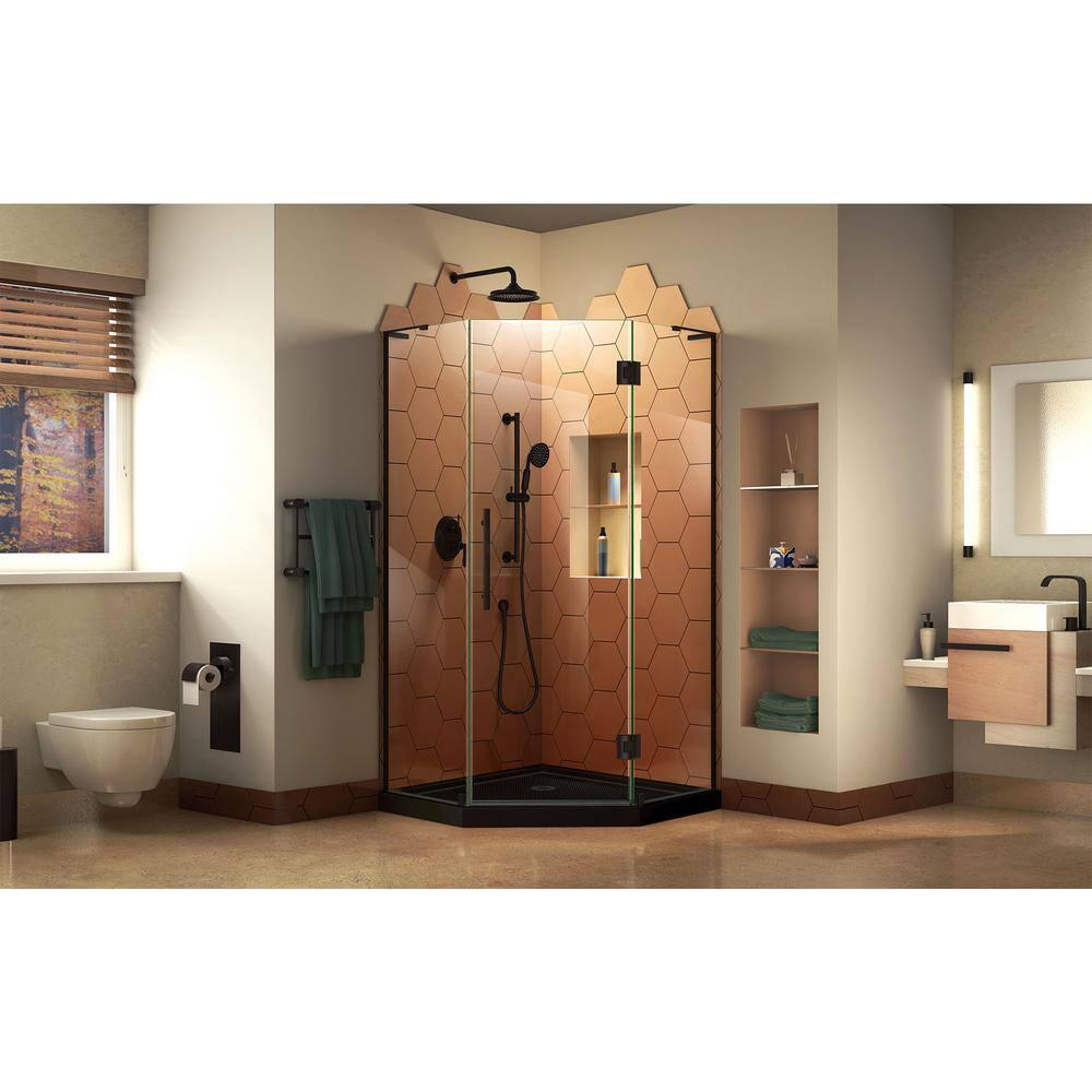 Prism Plus 38" W x 38" D x 74.75" H Frameless Neo-Angle Shower Enclosure with Base Included