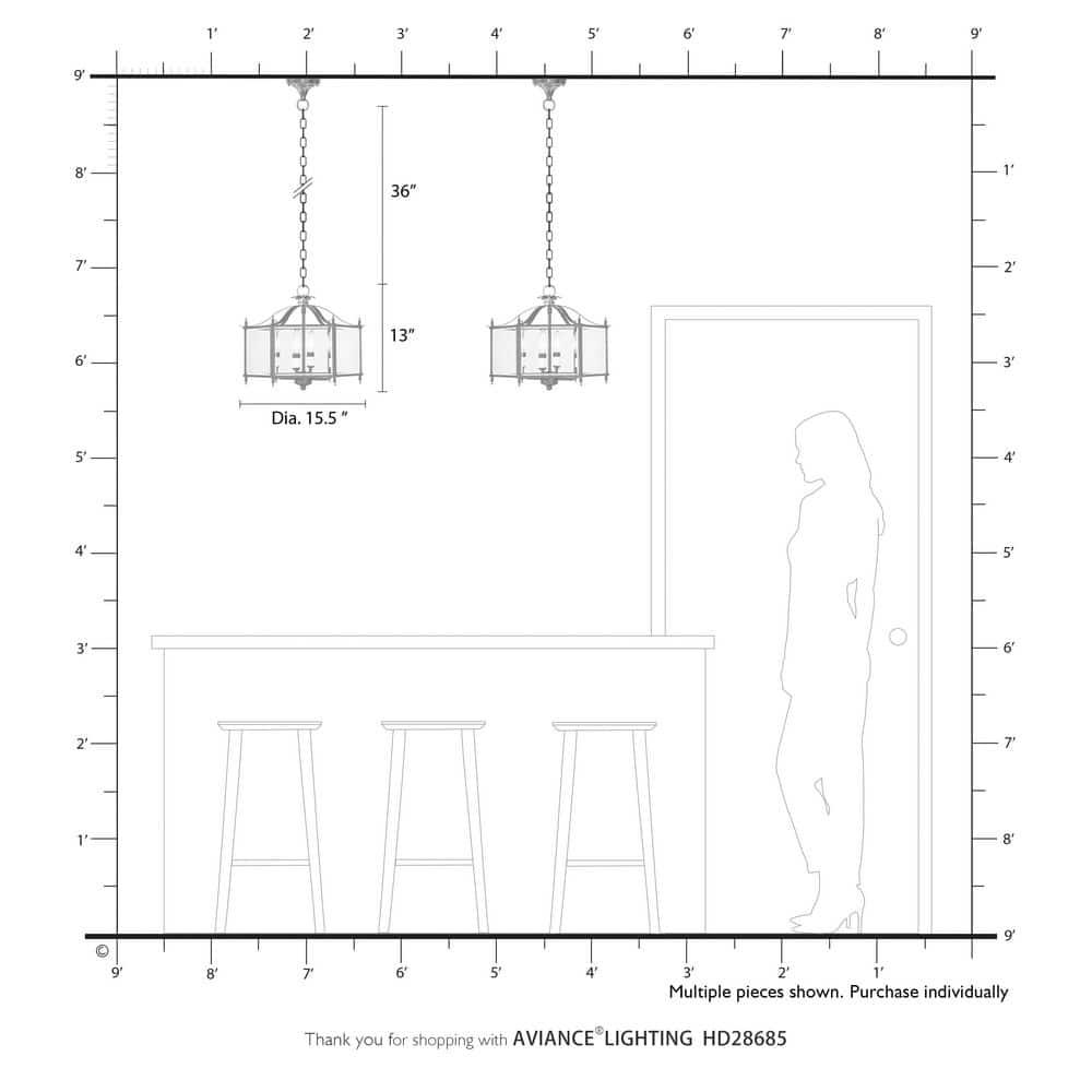 Livex Lighting Livingston 4 - Light Pendant in  Bronze