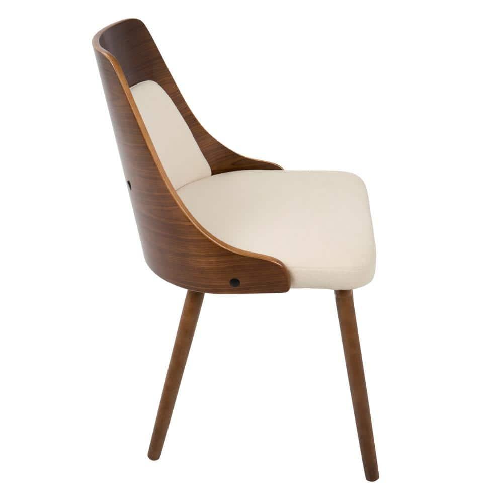 LumiSource Cream Fabric, Walnut Legs Anabelle Chair