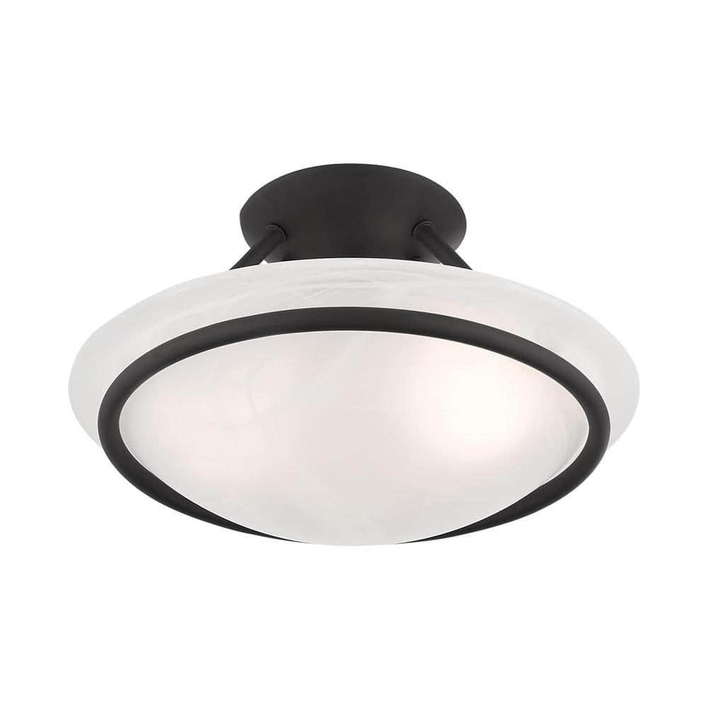 Livex Lighting Newburgh 2 - Light Semi-Flush Mount in  Black