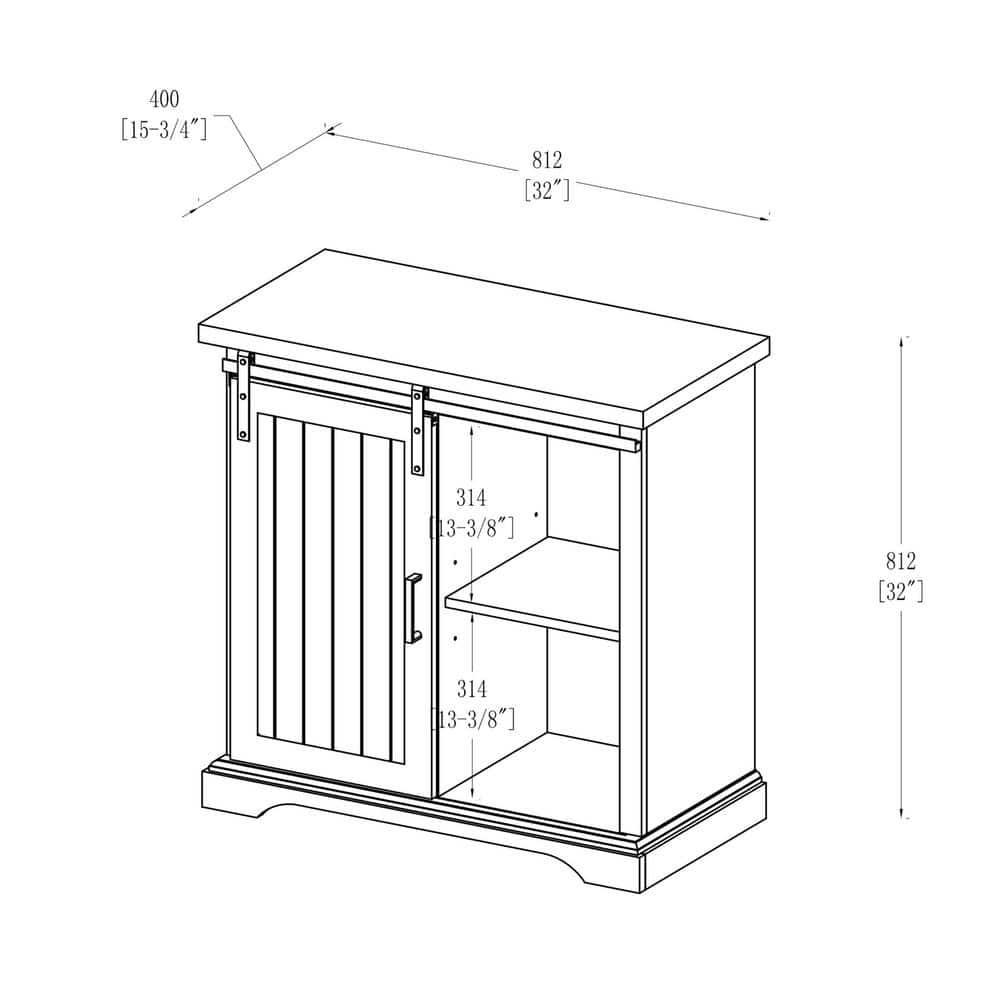 Stotfold 32" Sliding Door Accent Server