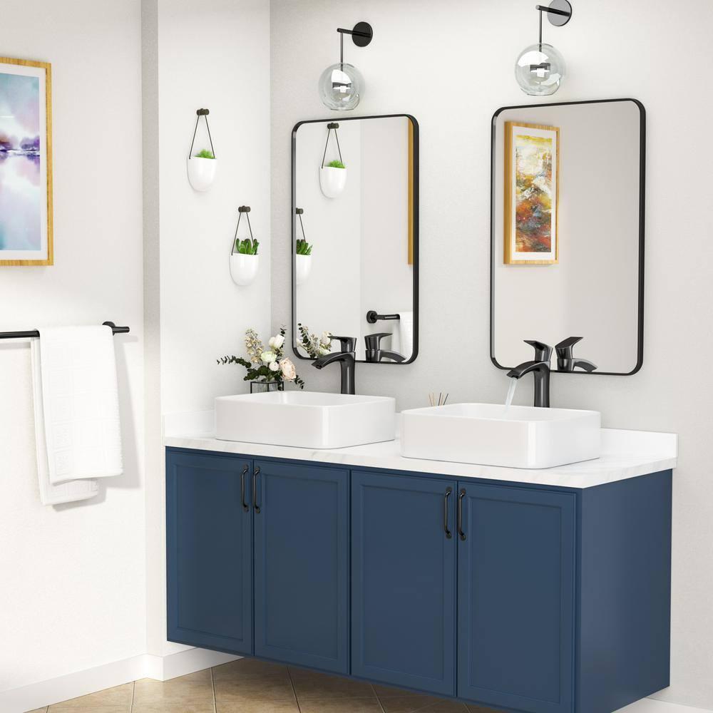 Mocoloo 19" L x 15''W Ceramic Bathroom Sink Rectangular Vessel Sink with Faucet