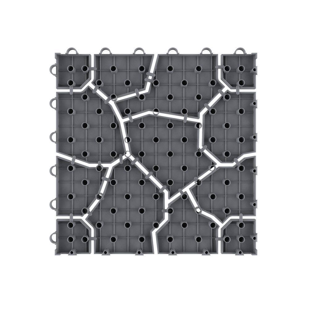 Pure Garden 6-Pack of Interlocking Weather-Resistant Deck Tiles (Gray)