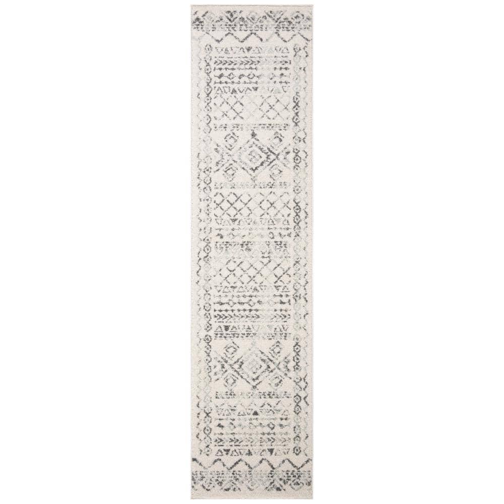SAFAVIEH Tulum Ronald Distressed Runner Rug, Ivory/Grey, 2' x 11'