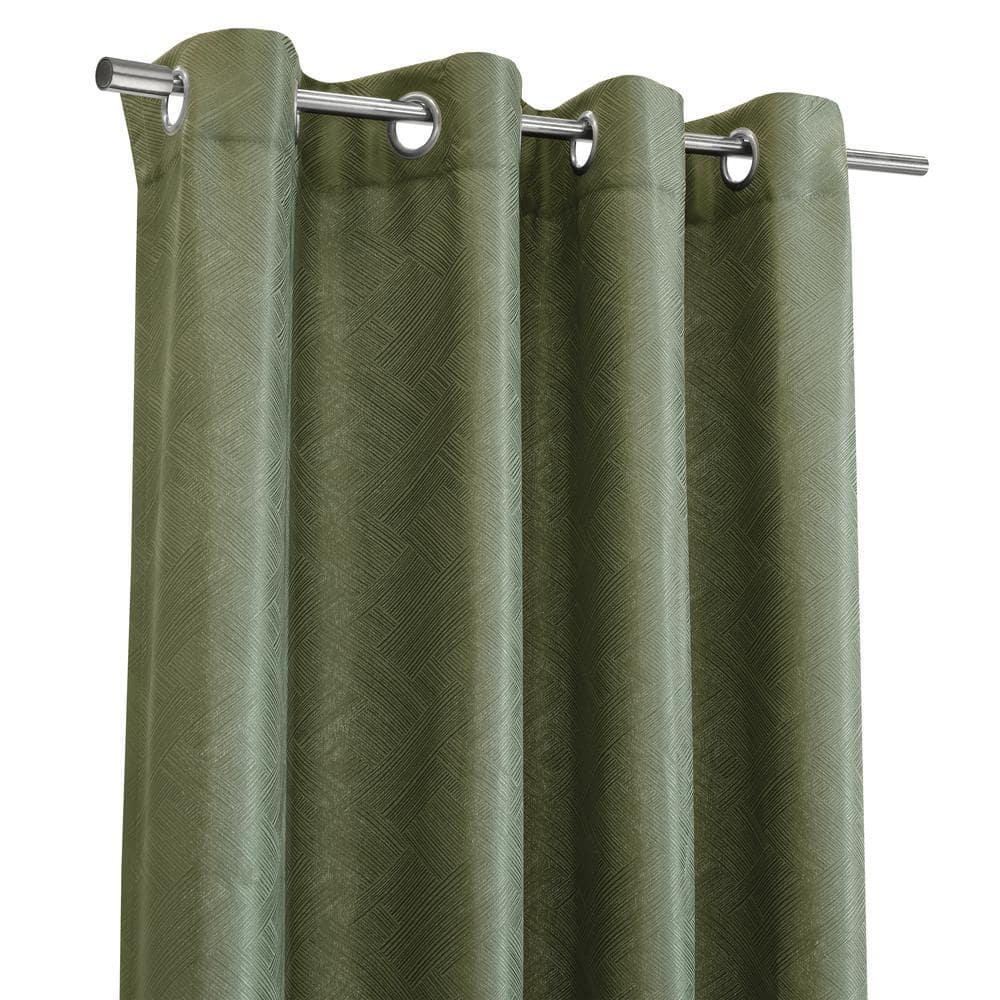 Habitat Abstract Light Filtering Energy Efficeint Grommet Curtain Panel for Windows 52" x 63" Green