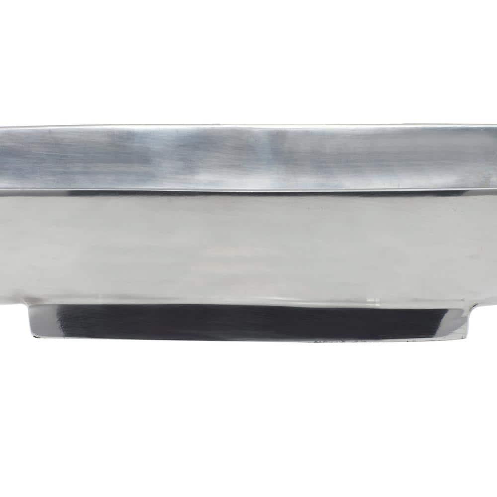 Hurtt Aluminum Metal Sleek Minimalistic Boat Decor Silver Tray