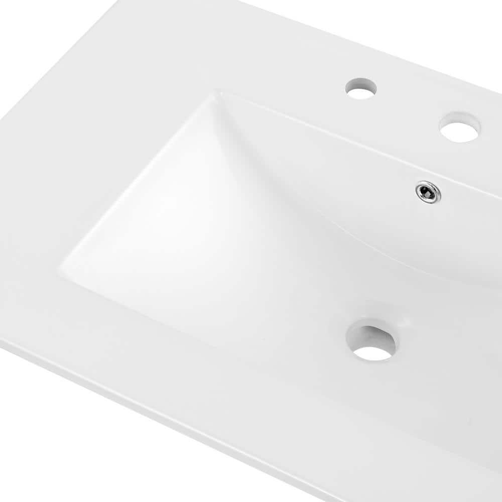 Jonathan Y Ancillary 3-Hole 30" Classic Contemporary Rectangular Ceramic Single Sink Basin Vanity Top