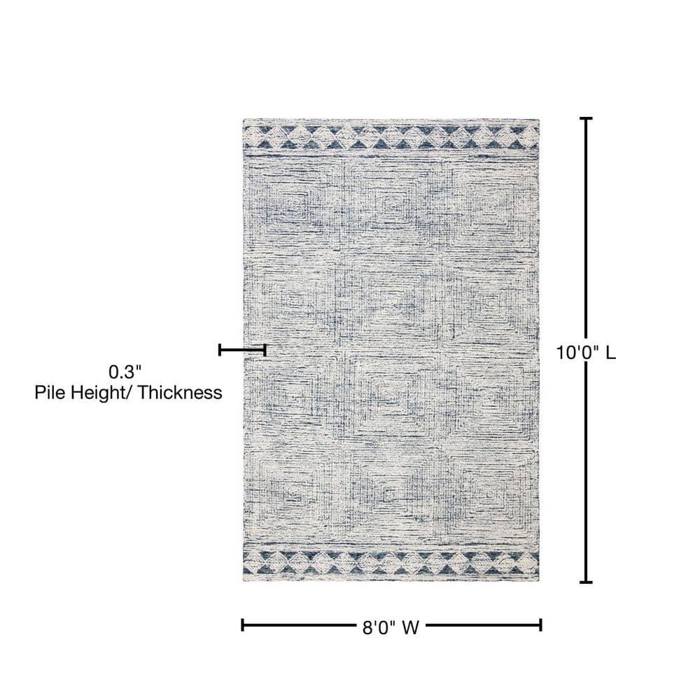 Abstract ABT349 Hand Tufted Area Rug - Ivory/Navy - 8' X 10' - Safavieh.