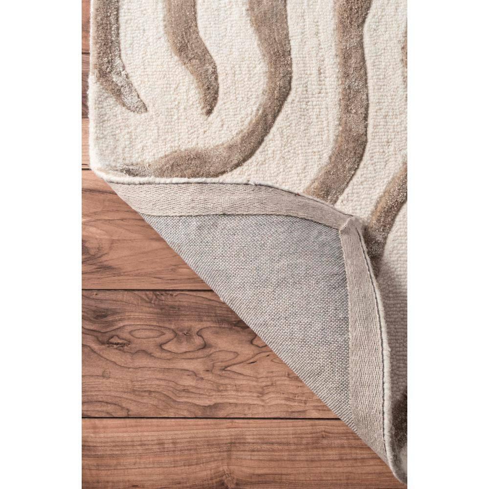 nuLOOM Zebra Hand Tufted Plush Wool Accent Rug, 3' x 5', Gray