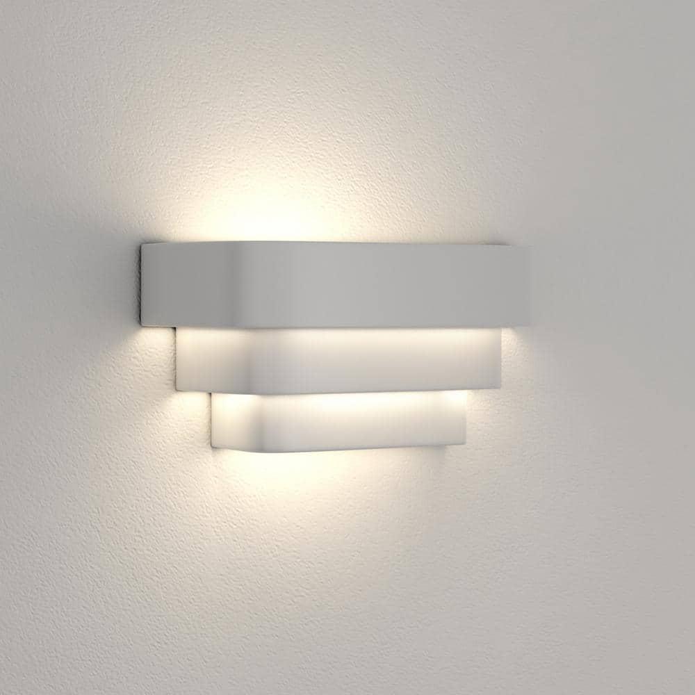 Progress Lighting Travera 1-Light Wall Sconce, White Finish, Metal Shade
