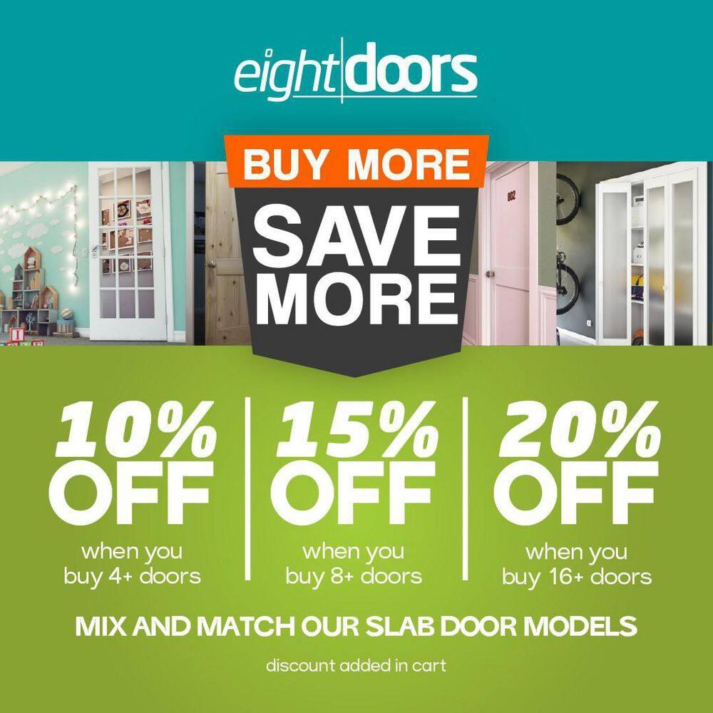 EightDoors 80-in Frosted Glass 1-Lite Wood Painted French Doors