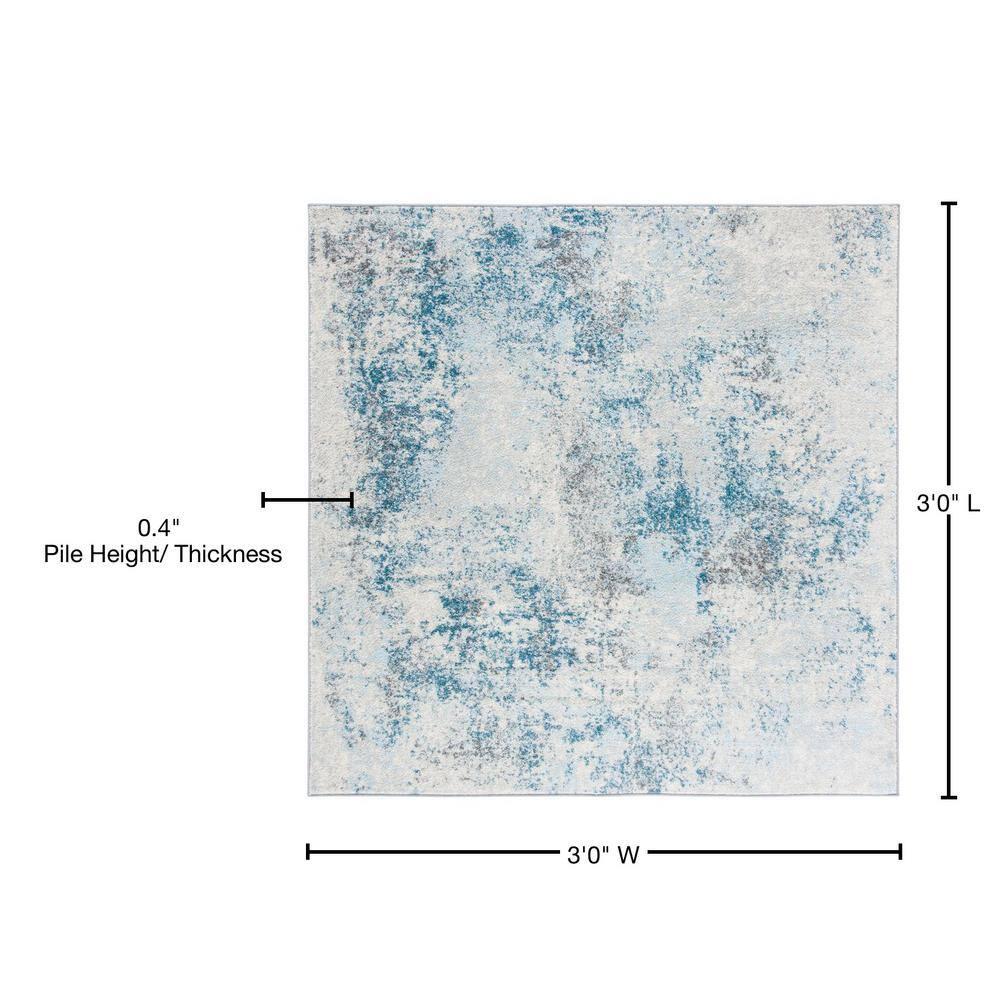 Tulum TUL209 Power Loomed Accent Rug - Ivory/Blue - 3'x3' - Safavieh.