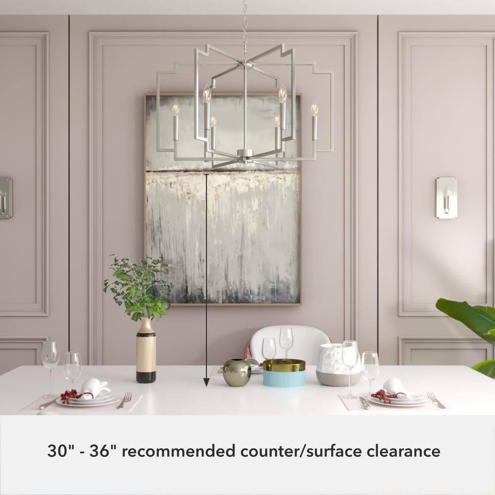 Hunter Fan Hunter 30 Inch Zoanne 6 Light Chandelier Ceiling Light Fixture