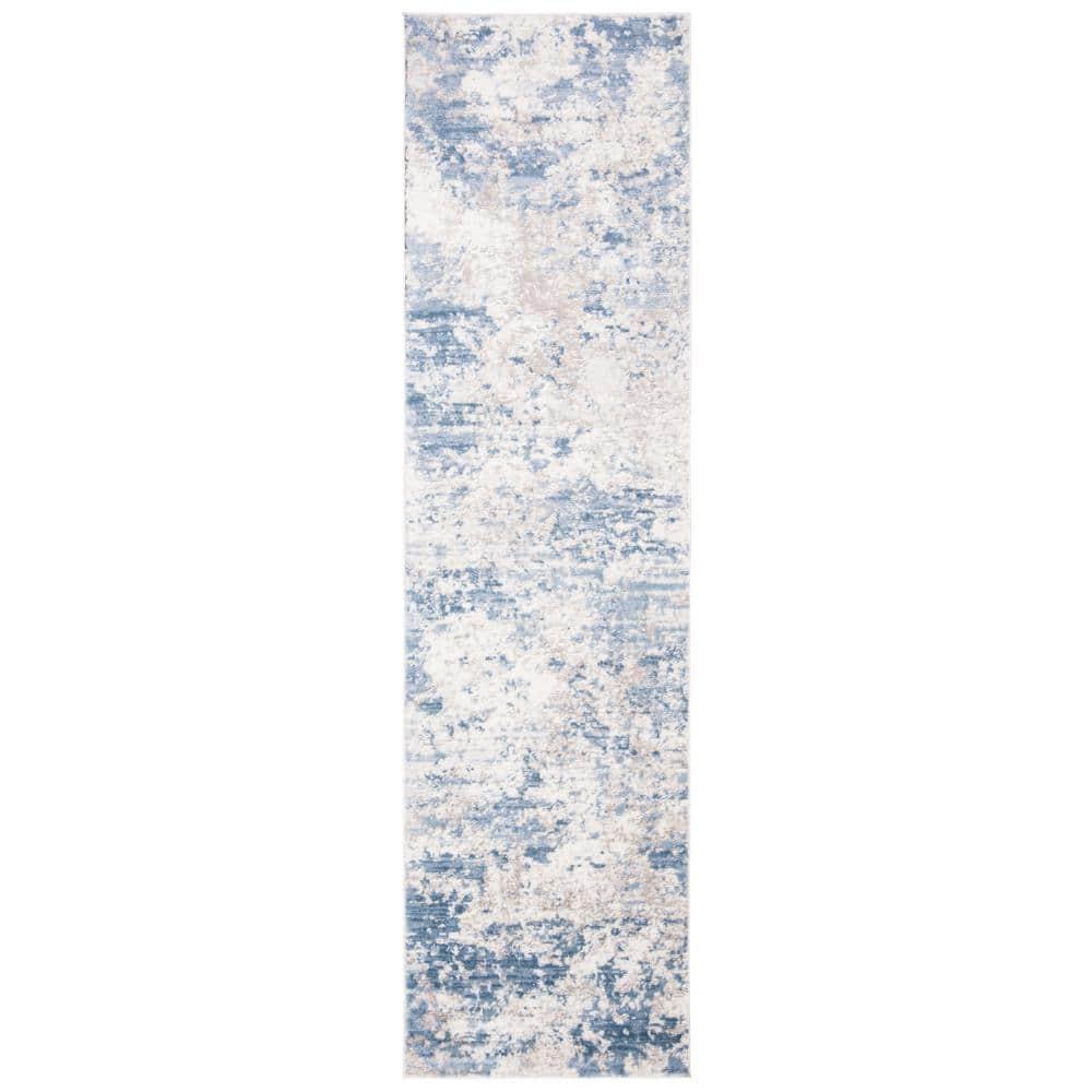 Amelia ALA705 Power Loomed Runner Rug - Grey/Blue - 2'2"x14' - Safavieh.