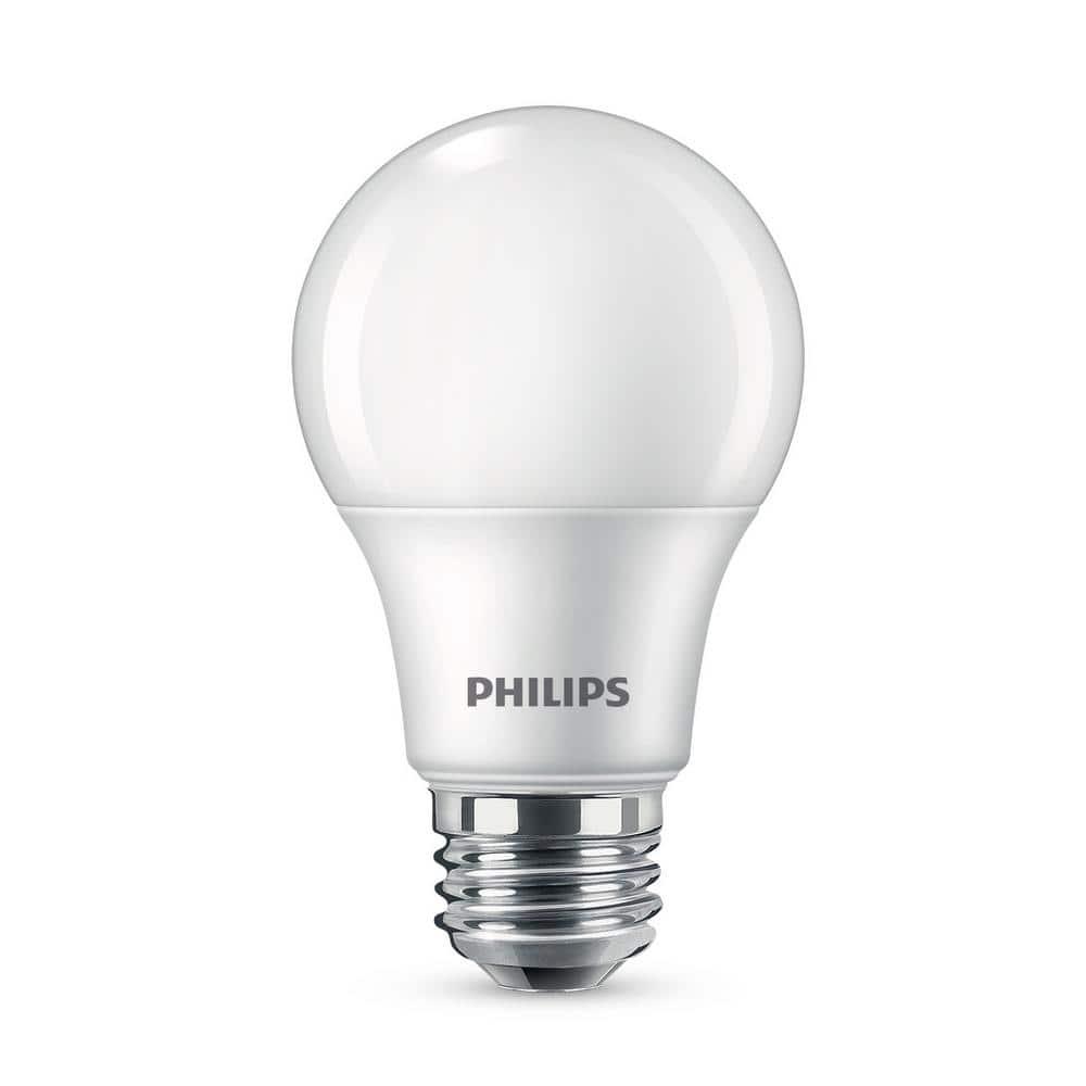 Philips LED 60-Watt A19 General Purpose Household Light Bulb, Frosted Soft White, Non-Dimmable, E26 Medium Base (4-Pack)