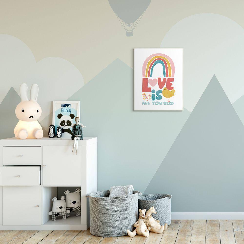 Stupell Industries " Whimsical Kid's Rainbow Love Is All You Need " by Jennifer McCully