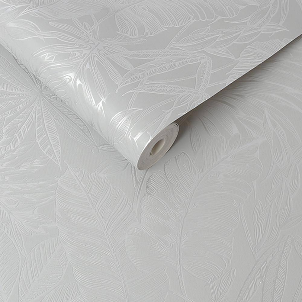 Tropic Archive Mid Grey Wallpaper Sample