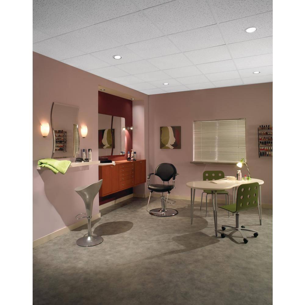 Armstrong 2x2 TEXTURED Acoustic Ceiling Tiles for Suspended Ceiling Grids, 16-tiles per pack, White