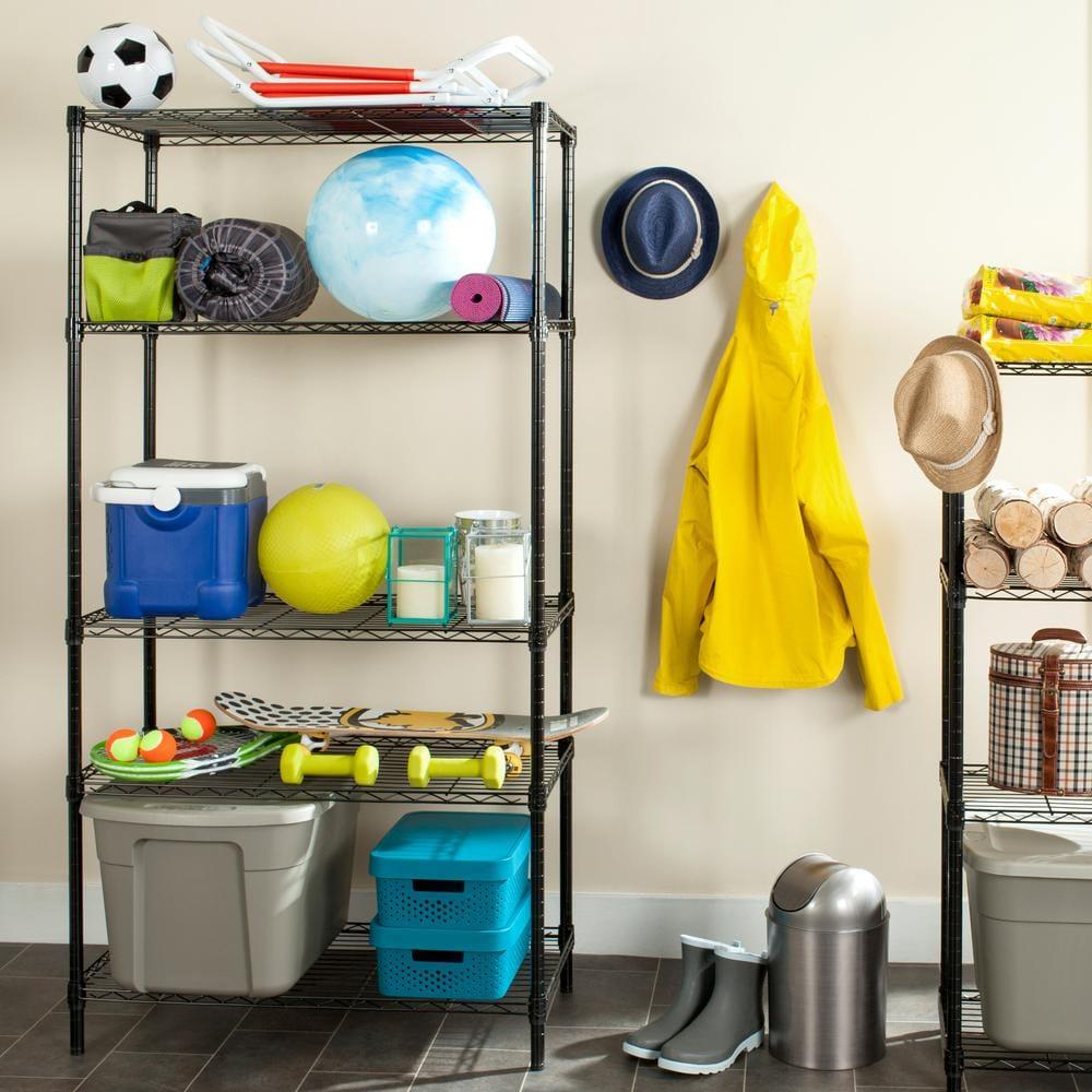 Alpha 5 Tier Shelving - Black - Safavieh