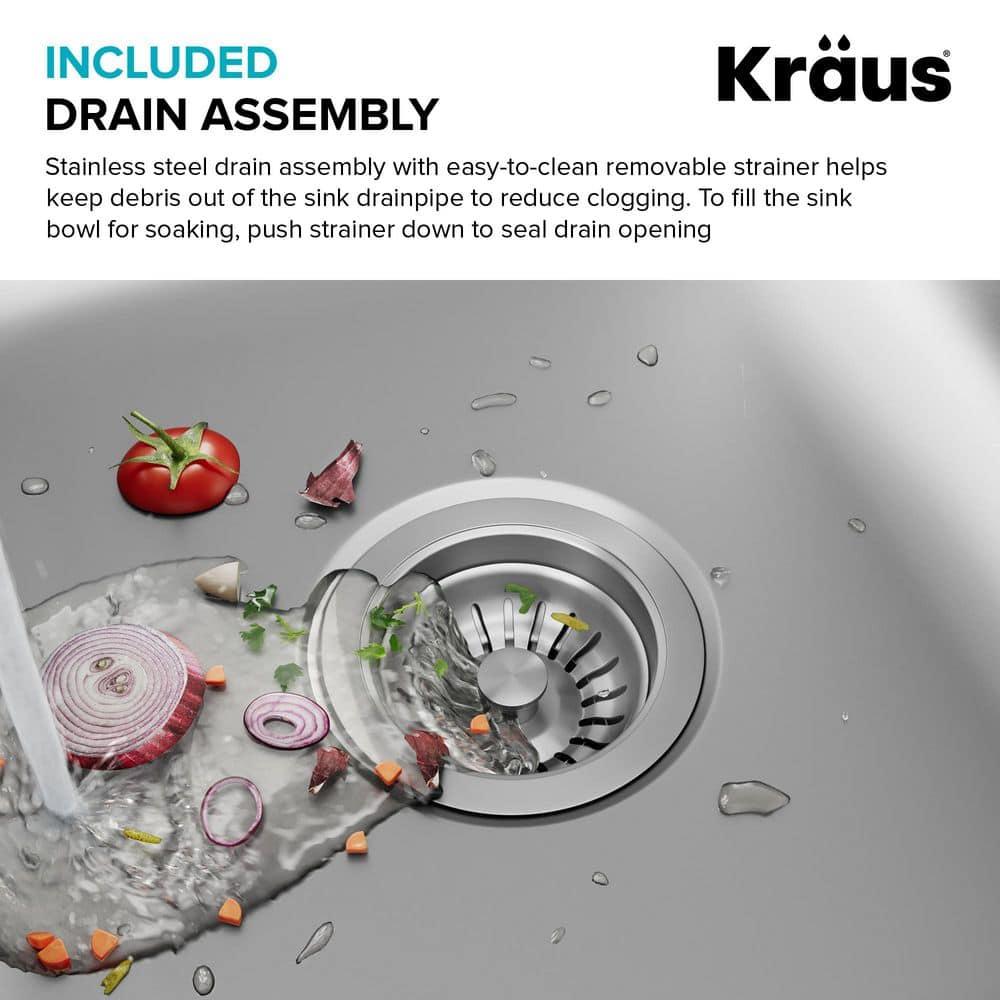 KRAUS Premier Undermount Single Bowl 18-Gauge Stainless Steel Kitchen Sink