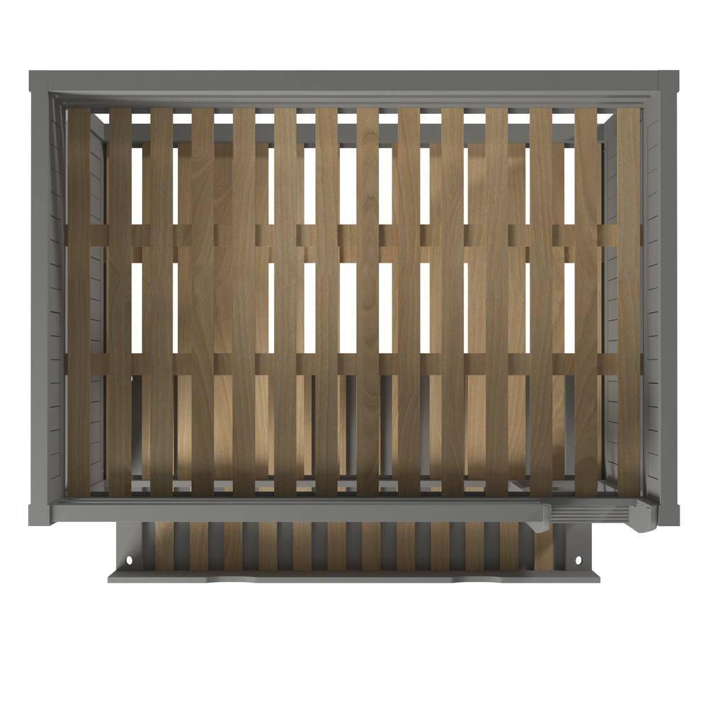 Camaflexi Full over Full Bunk Bed with Twin Trundle - Panel Headboard - Grey Finish