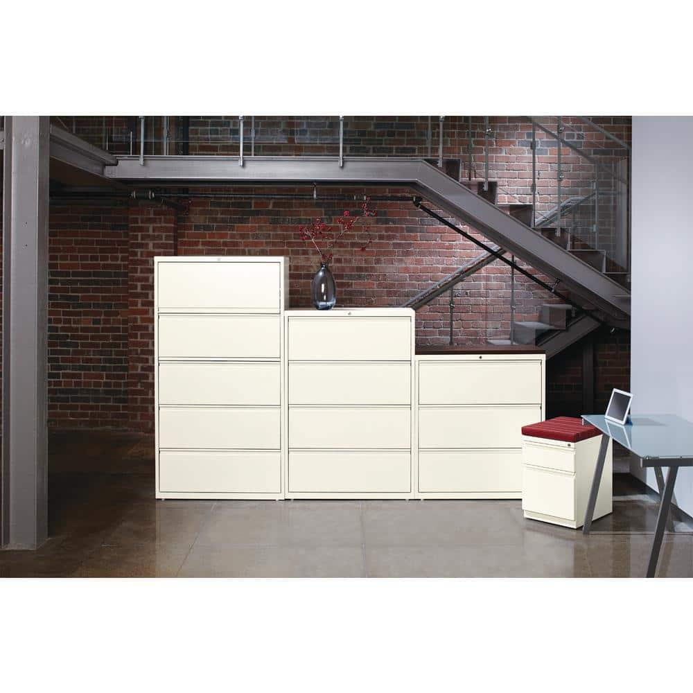 Hirsh 42-in Wide HL10000 Series 5 Drawer Metal Lateral File Cabinet White