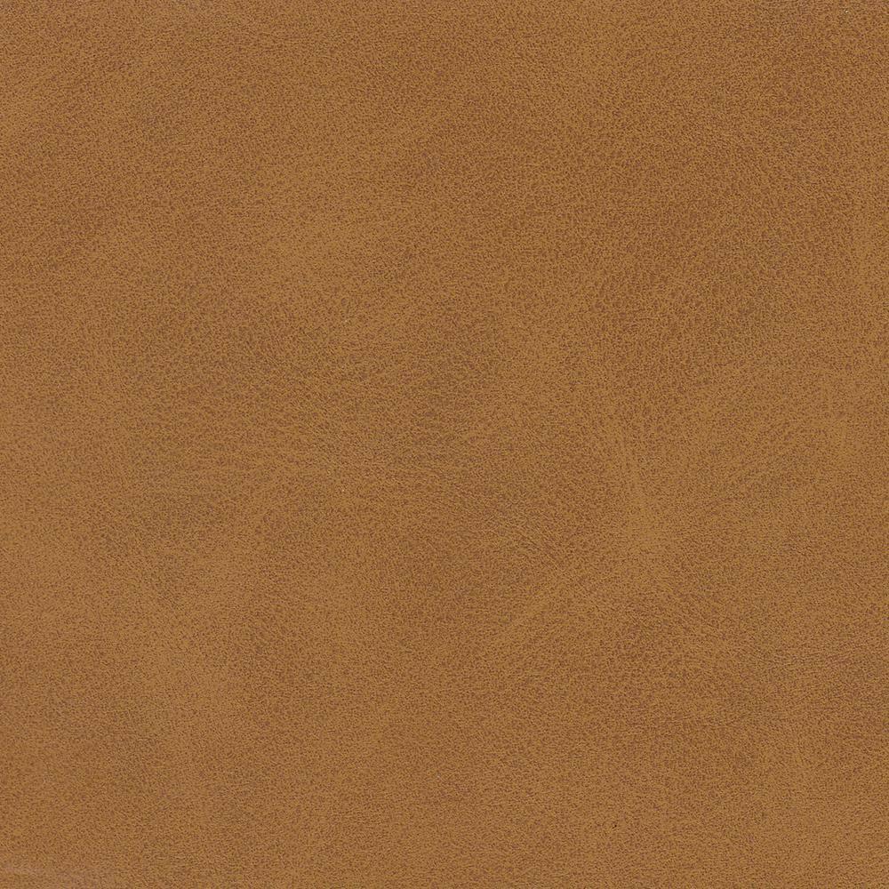 Modern Channel Ottoman Caramel Faux Leather - HomePop: Upholstered Rectangle, No Assembly Required