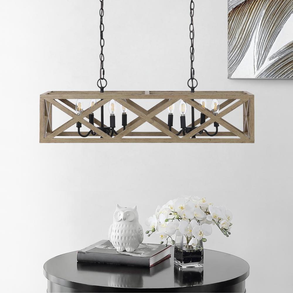 Quentin 8 Light 36" Pendant - PND4100 - Black - Safavieh