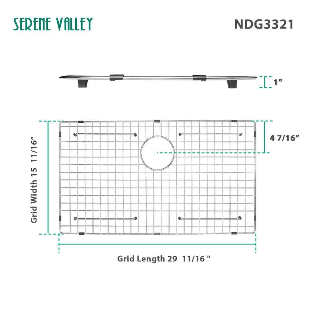 29.69-in x 15.67-in Rear Drain Heavy-Duty Stainless Steel Sink Grid