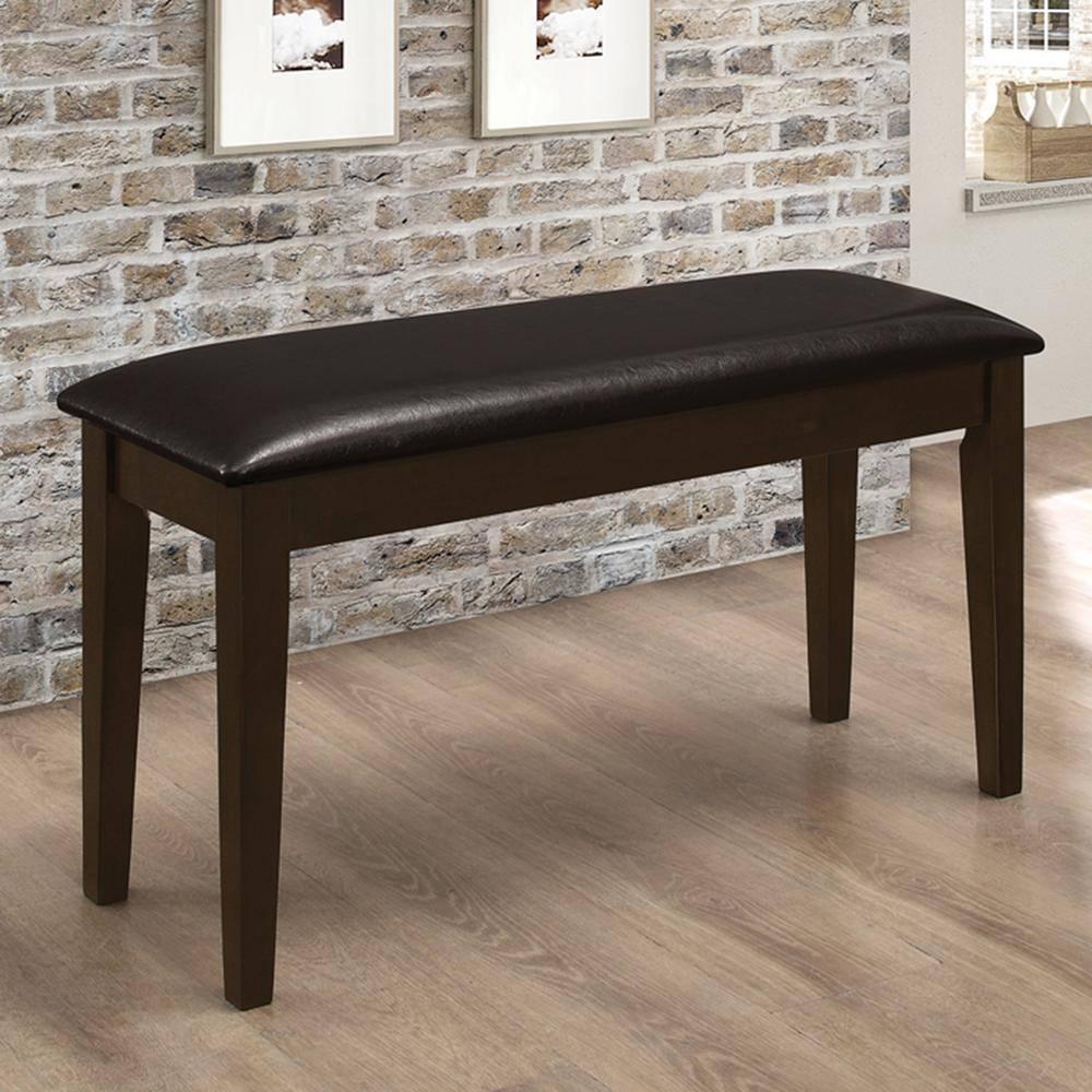 Monarch Specialties Guillen 5-piece Dining Set with Bench Cappuccino and Dark Brown