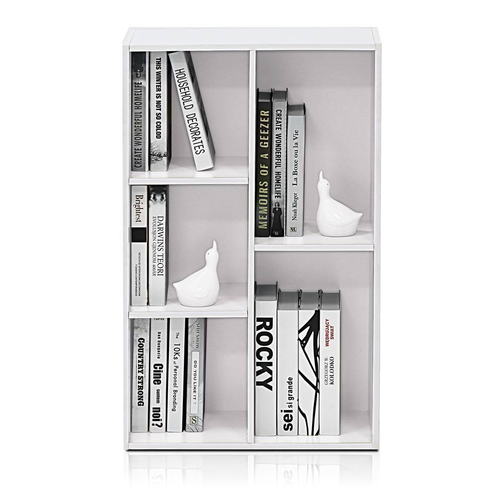 31" 5-Cube Geometric Decorative Bookshelf with Anti-Toppling Reversible Open Bookshelf Storage Organizer for Study&Office