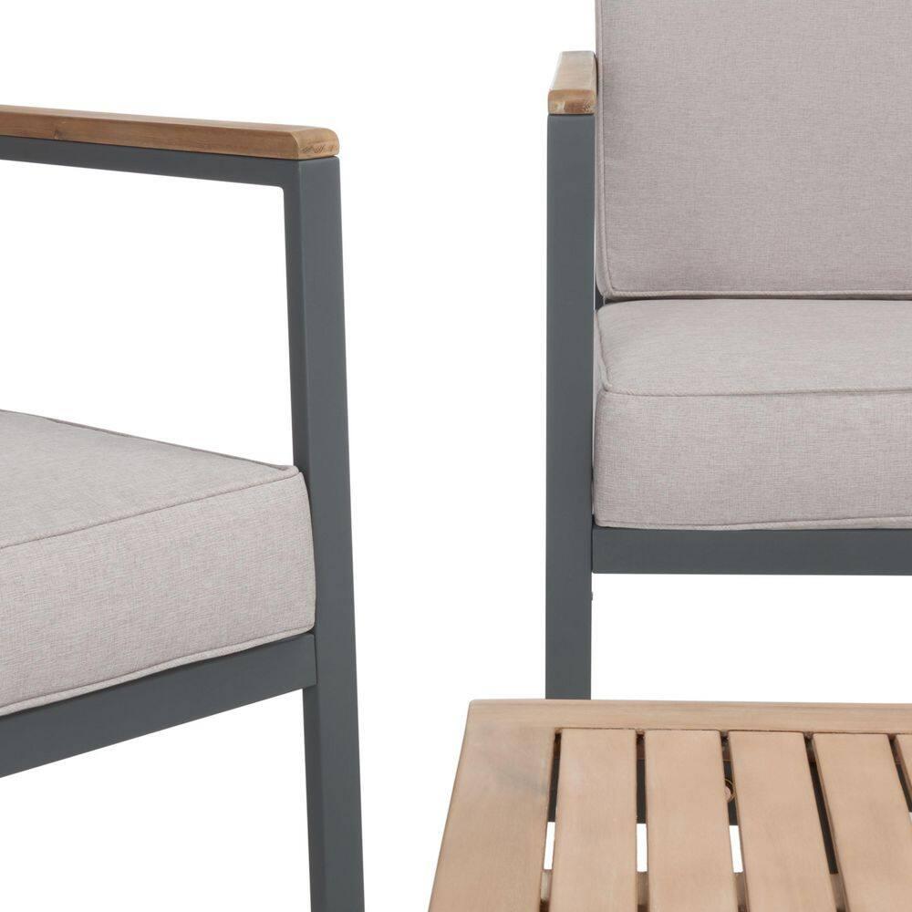 Chicopee 4 Pc Living Set - Indoor/Outdoor - PAT7725 - Natural/Light Grey - Safavieh