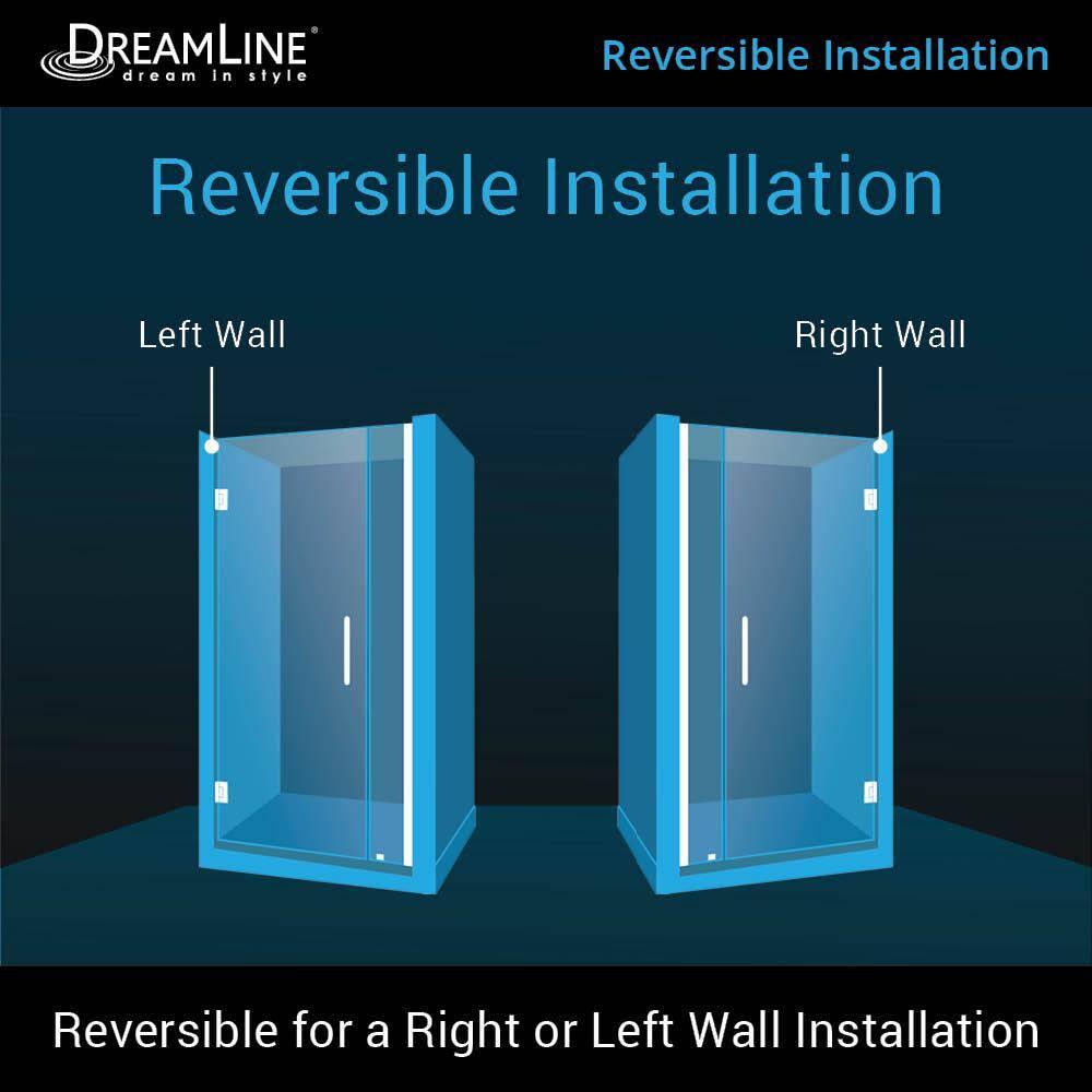 DreamLine Unidoor 34" W x 72" H Hinged Frameless Shower Door with Clearmax™ Technology SHDR-20347210-01