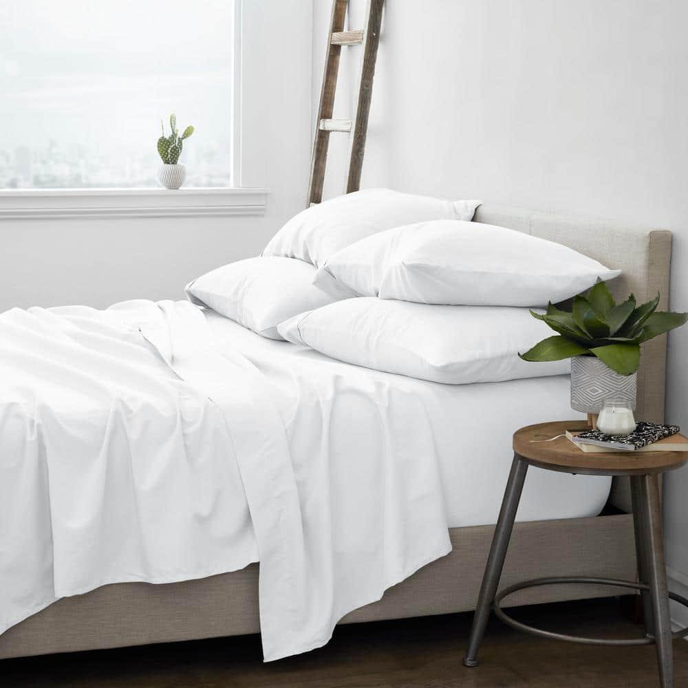 Linen Market 6 Piece Bed Sheet Set, White, King