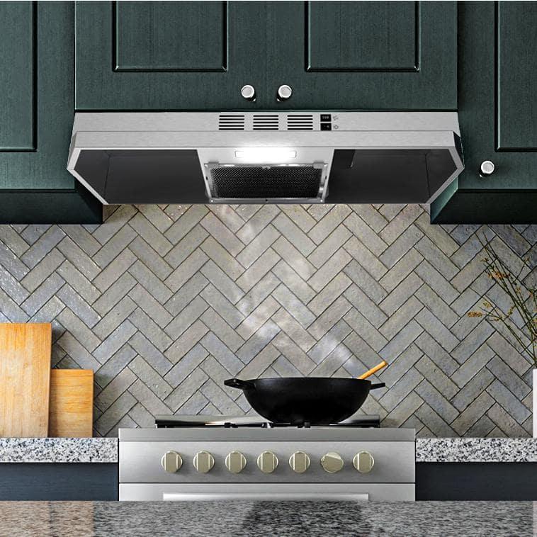 30-in Convertible Under Cabinet Range Hood 176CFM with Charcoal Filter in Stainless Steel