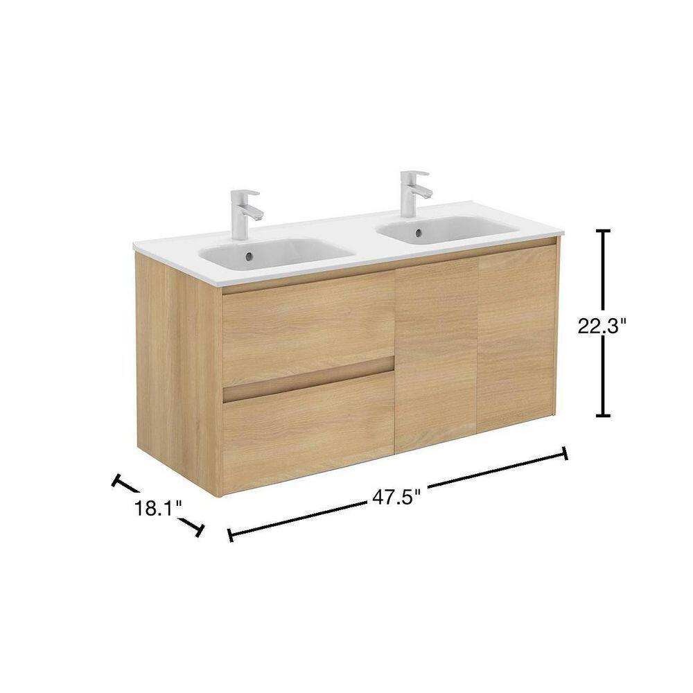Ambra 47.5'' Double Bathroom Vanity with Ceramic Top