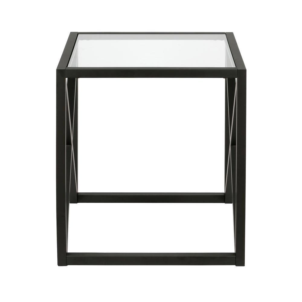 Evelyn&Zoe Calix 20" Wide Square Side Table, Blackened Bronze