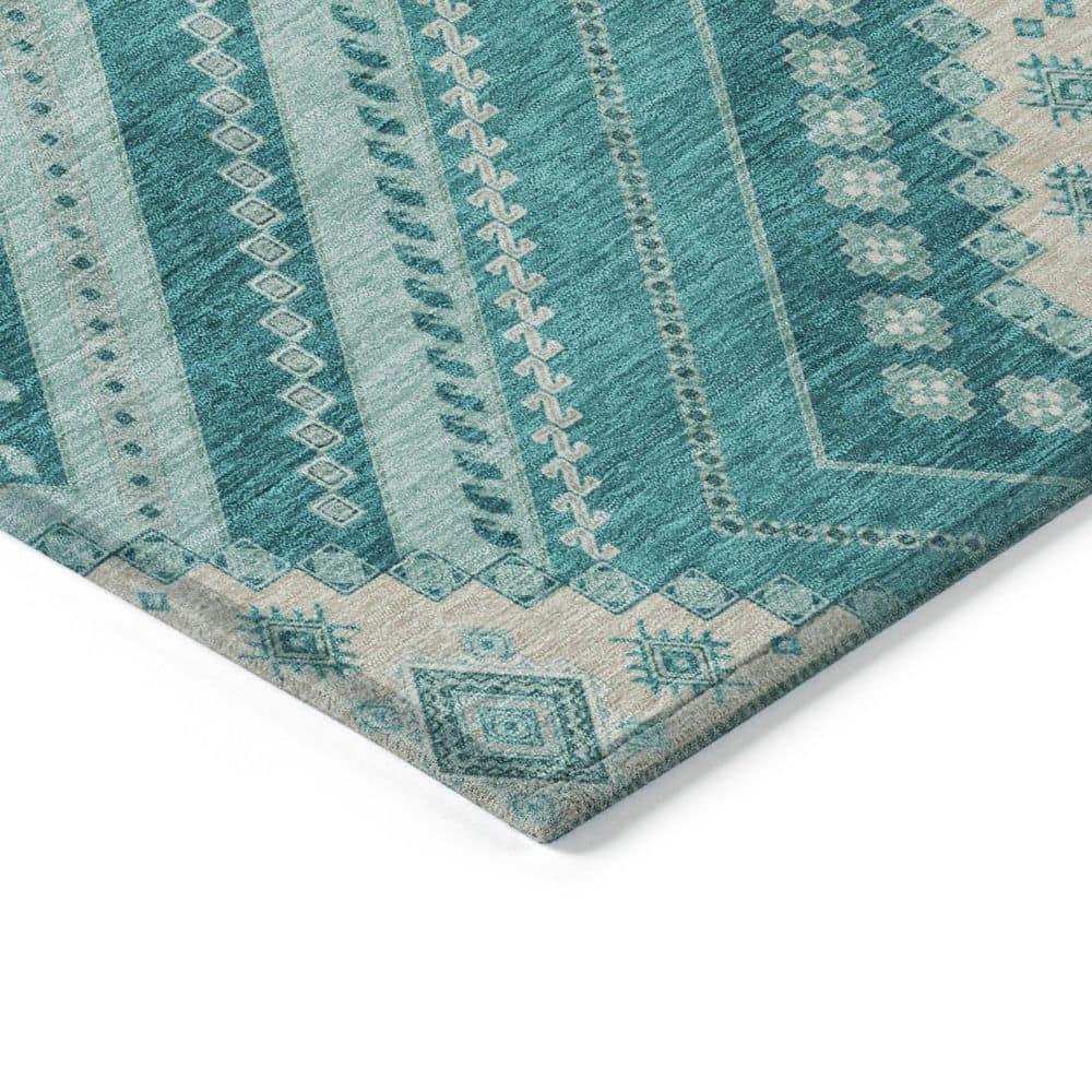 Machine Washable Indoor/Outdoor Chayden ACN1010 Teal 2'6" x 3'10" Rug