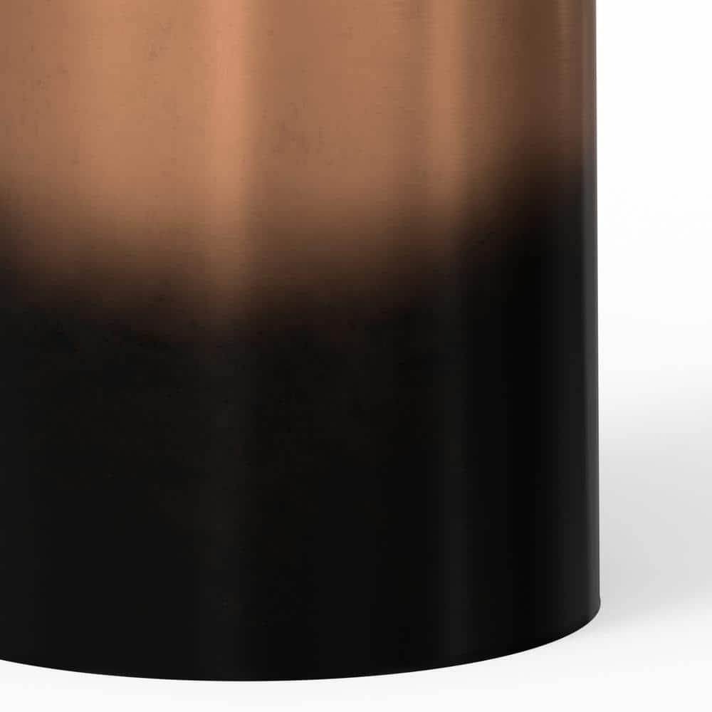 Simpli Home Curtis 16"W Metal Industrial End Table with Cylinder Design and Ombre Finish, Assembled