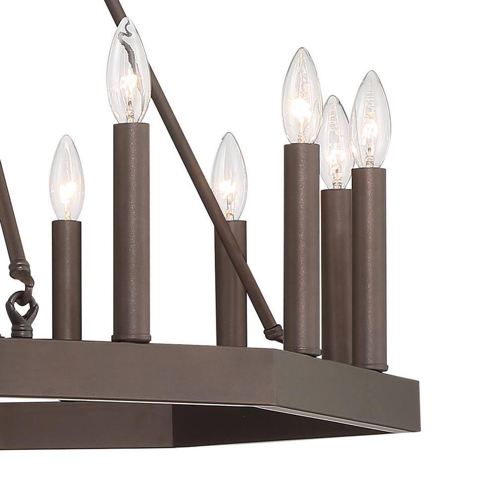 Vanity Art Farmhouse Vintage 16 Lights Wagon Wheel Chandelier Lights Ceiling Light Fixture for Living Room Dining Room 10586-ORB