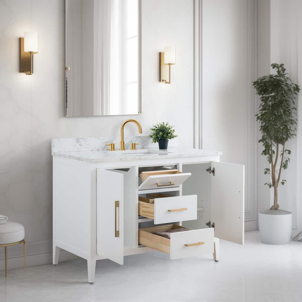 48'' Single Bathroom Vanity with Engineered Marble Top