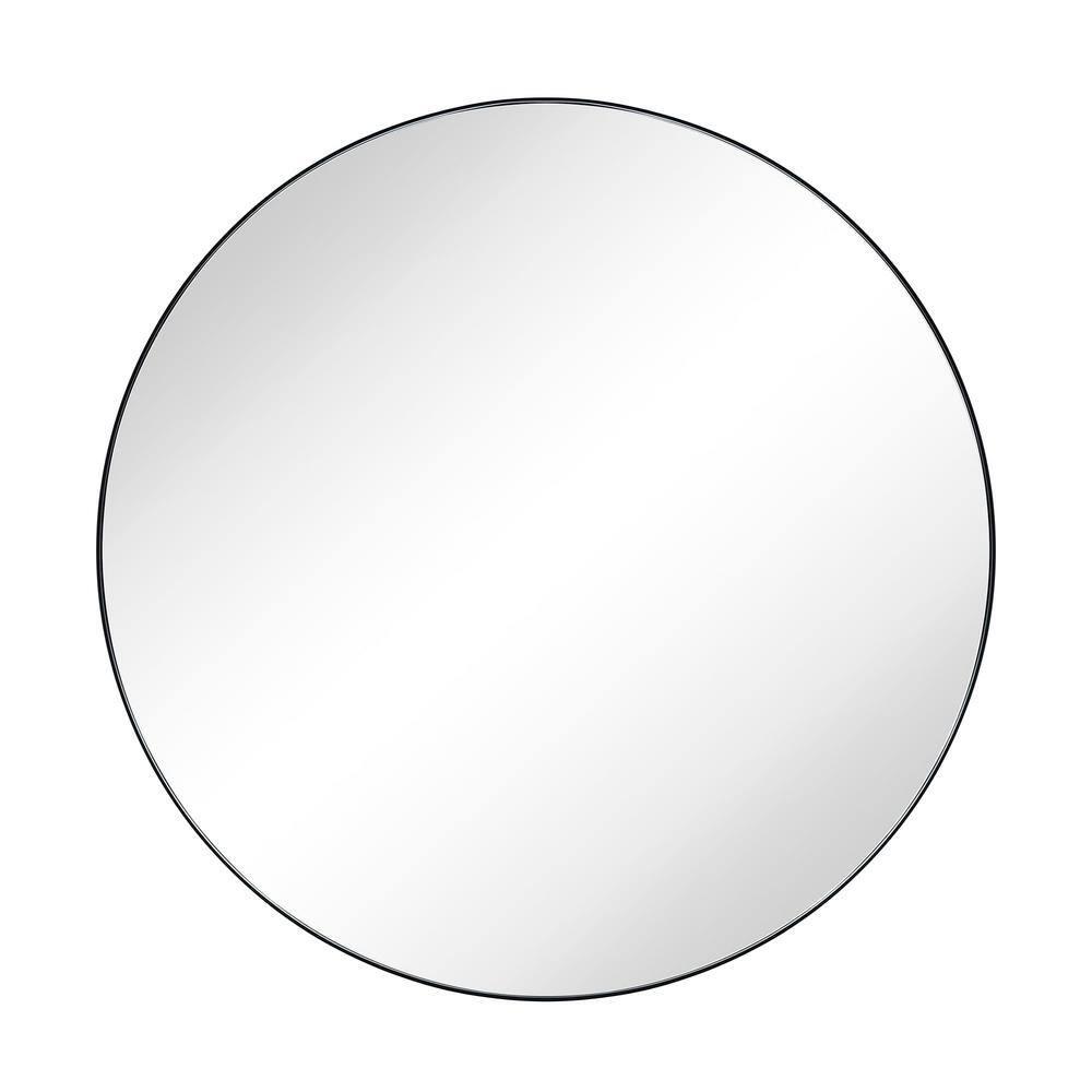 TEHOME Myriel 24 in. W x 24 in. Surface Mount Round Metal Framed Bathroom Medicine Cabinet with Mirror in Matt Black